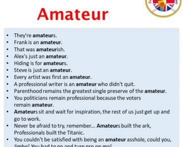 amateur in sentence|amateur example sentences .